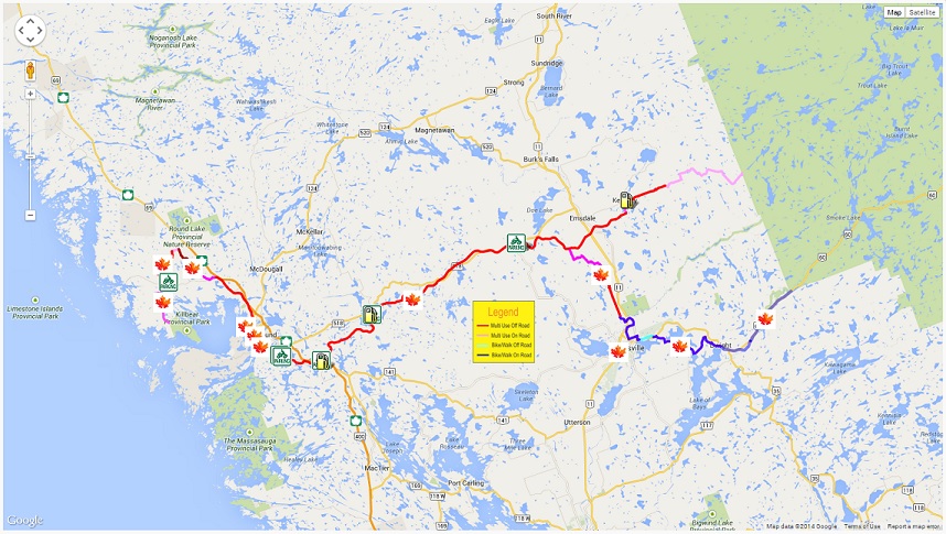 Park to Park trail map