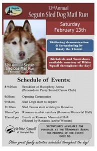 Seguin Sled Dog Mail Run Schedule of Events